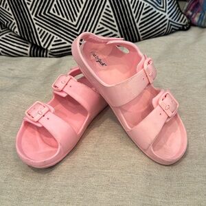 Cat and Jack rubber pink sandals UC size 12 Velcro strap closure